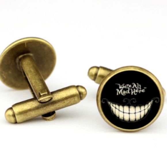 Other - Bronze Wonderland MAD cuff links cheshire cat